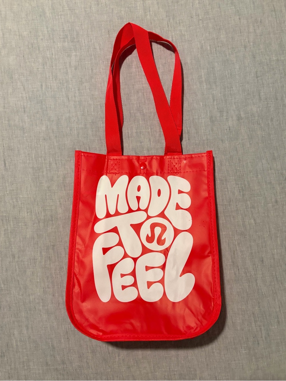 Lululemon Athletica Red and White 'Made to Feel' Graphic Tote, NWOT
